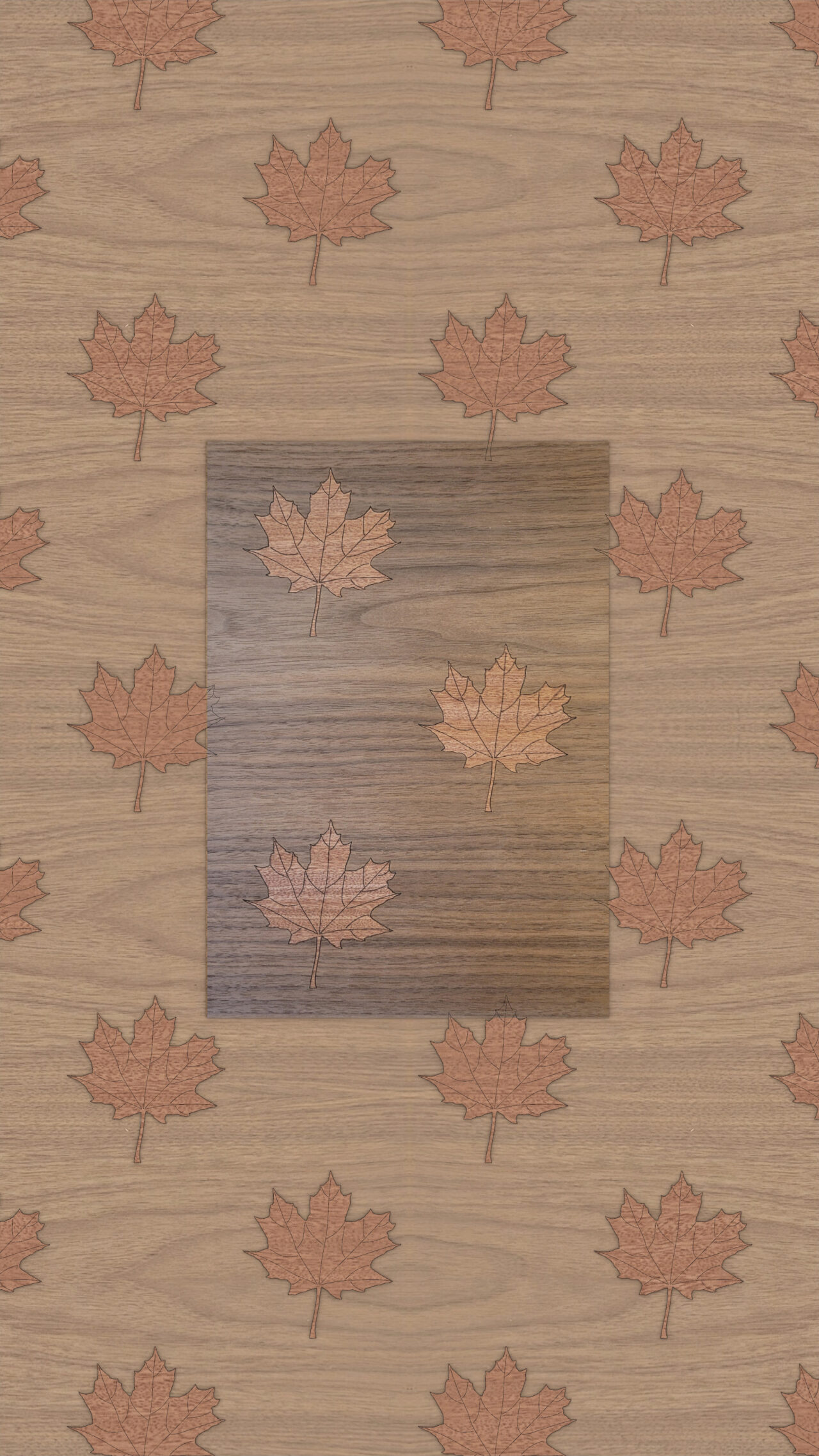 Maple-leaf-marquetry-wood-walnut-mahogany